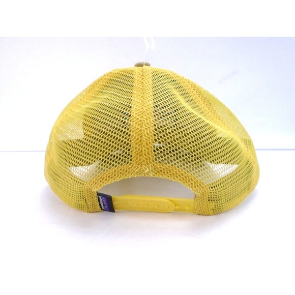 Patagonia Baseball Mens Cap Trucker Snap Back Yellow Mesh Logo Hat One Size - Picture 3 of 6